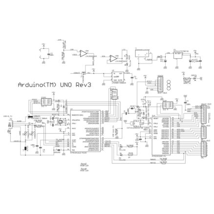 Плата Arduino UNO R3 (ATMega328P+ATMega16U2)  c кабелем USB Type A-B (с логотипом)