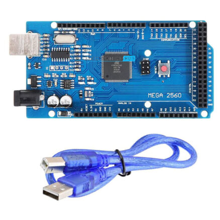 Плата Arduino Mega2560 (ATMega2560+CH340)  c кабелем USB Type A-B (без логотипа)
