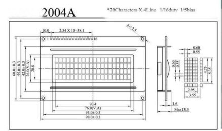 Текстовый ЖК-дисплей LCD2004 с модулем IIC/I2C/TWI с синей подсветкой для Arduino UNO R3 MEGA2560 20X4 LCD2004